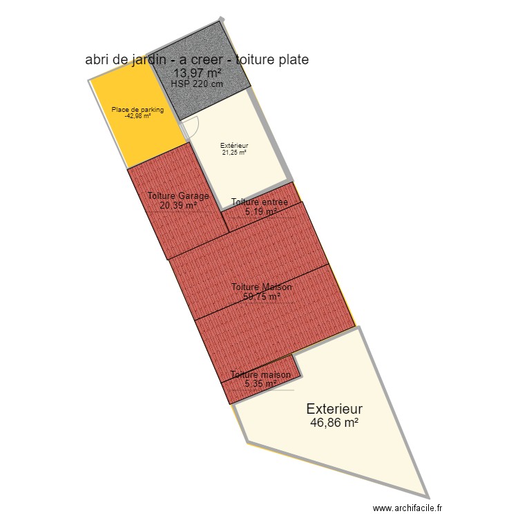 Plan maison actuel. Plan de 4 pièces et 101 m2