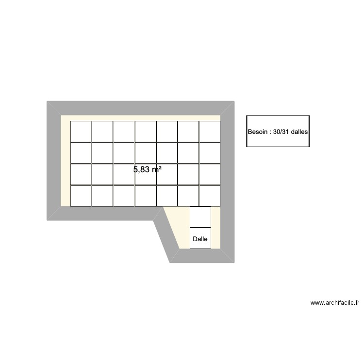 Cave. Plan de 1 pièce et 6 m2