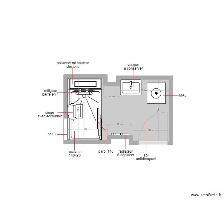 youcefi. Plan de 1 pièce et 5 m2