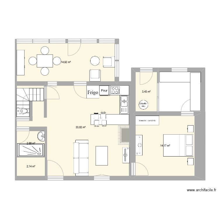 pommerit essai. Plan de 6 pièces et 71 m2