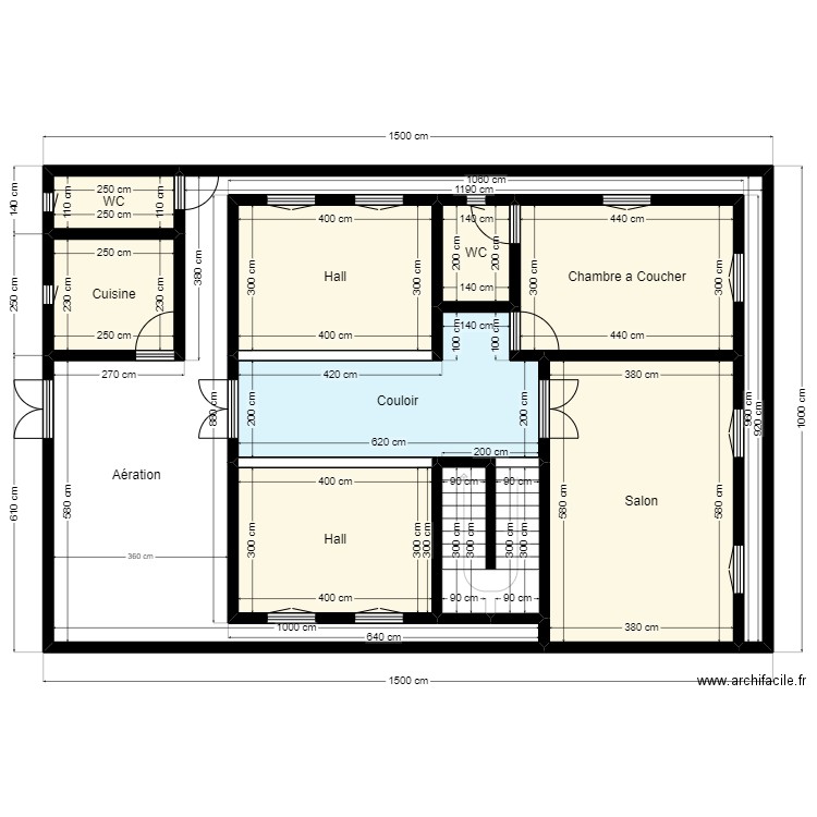 Plan de terrain 15m x 10m Client 48 23 16 58. Plan de 11 pièces et 125 m2