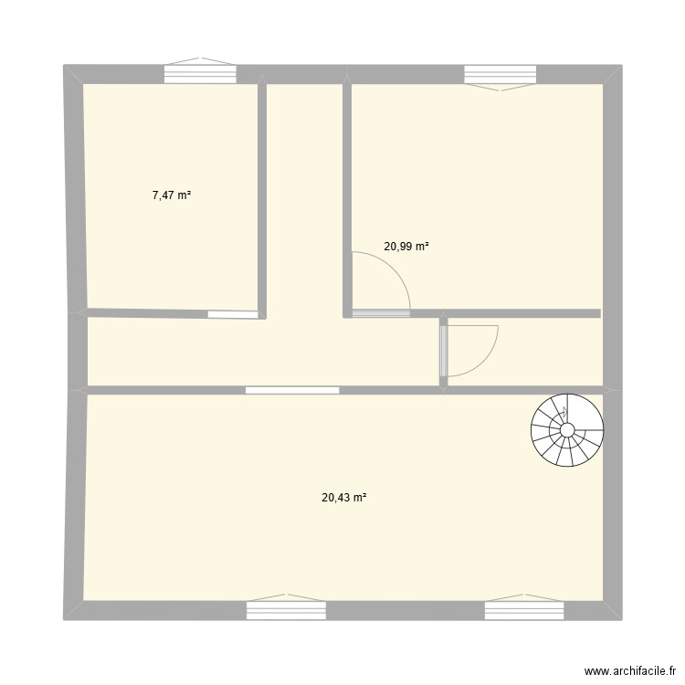 DOLET. Plan de 3 pièces et 49 m2