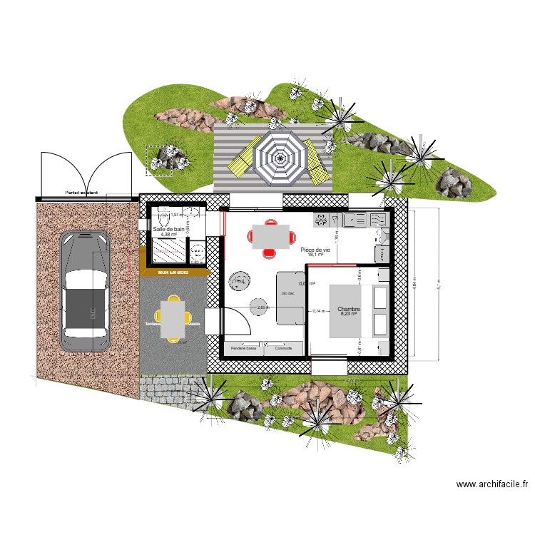 plan isolant MERYL PRADEL. Plan de 4 pièces et 60 m2