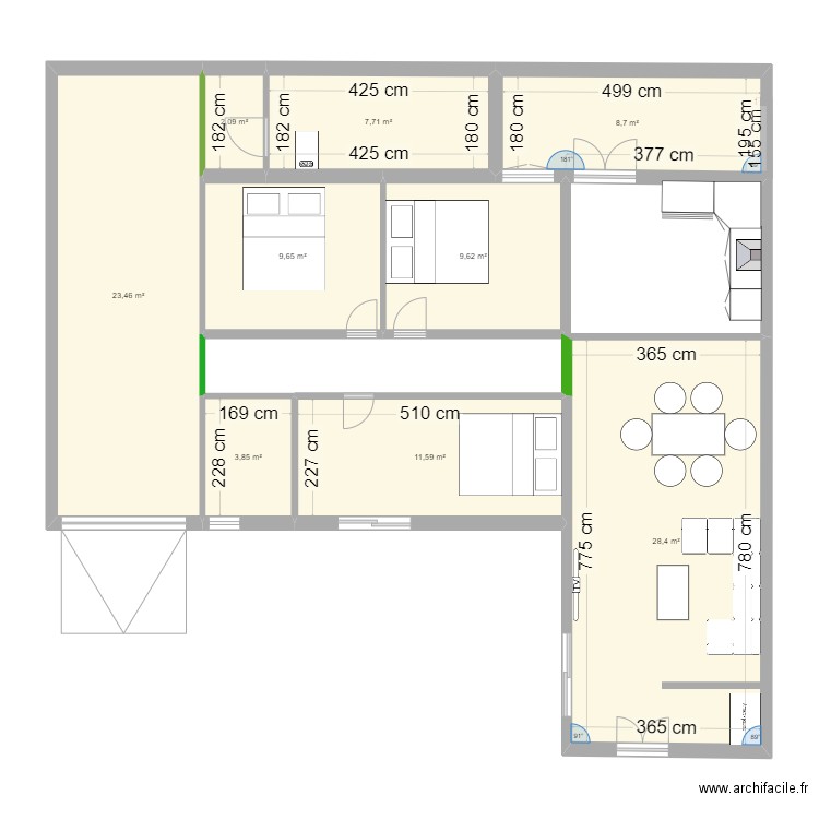 MAISON MAROLLES EN BRIE. Plan de 9 pièces et 105 m2