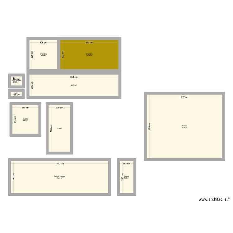 Appartement. Plan de 10 pièces et 174 m2