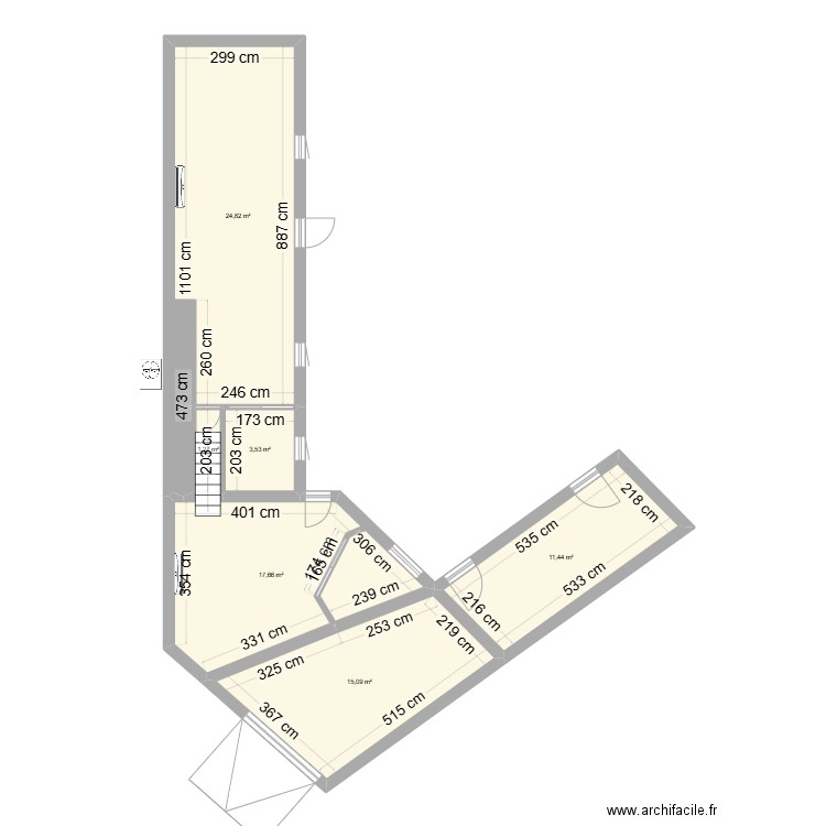 LA BOUILLADISSE . Plan de 6 pièces et 74 m2