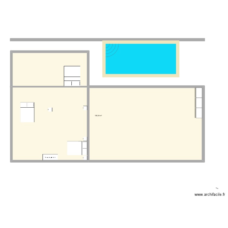 Cas Losada. Plan de 1 pièce et 158 m2