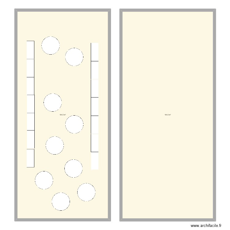 mariage 174 personnes. Plan de 2 pièces et 369 m2