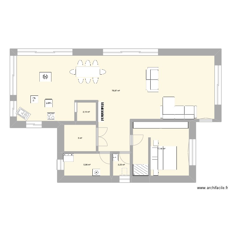 maison . Plan de 6 pièces et 109 m2