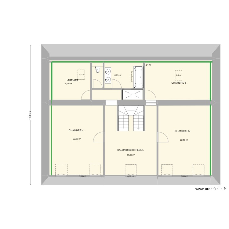 CAROLE & LUDO  PROJET   2° ETAGE 1. Plan de 12 pièces et 111 m2