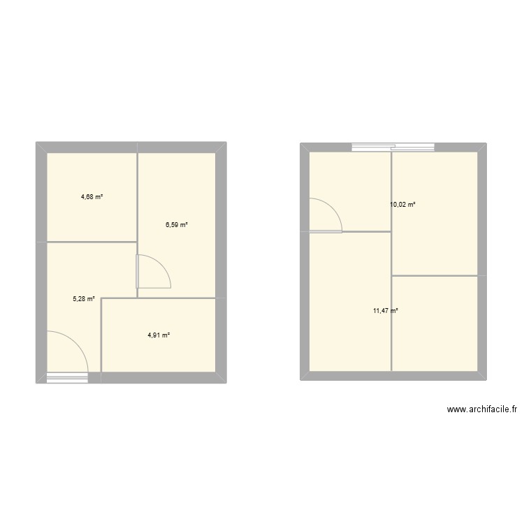 salle de prélévement. Plan de 6 pièces et 43 m2