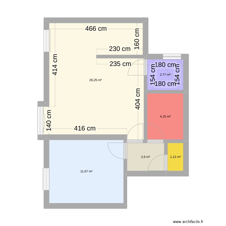 T2ARM. Plan de 6 pièces et 49 m2