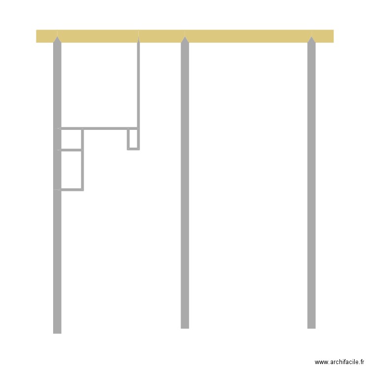 2 Cellule T1. Plan de 4 pièces et 6 m2