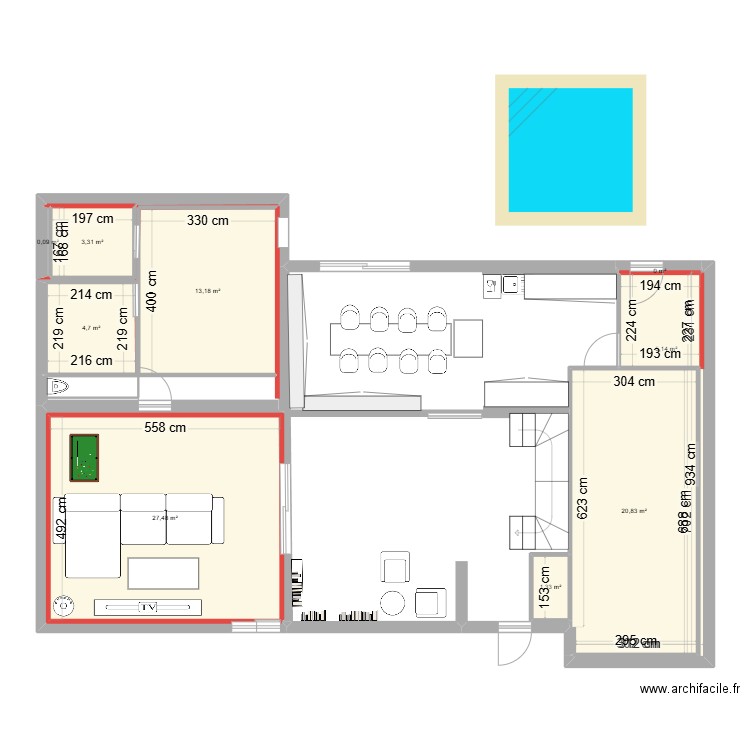 steph1. Plan de 9 pièces et 76 m2