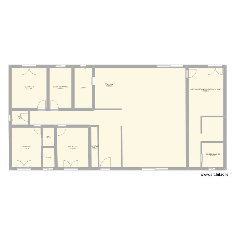 MAISON PORTUGAL . Plan de 12 pièces et 194 m2