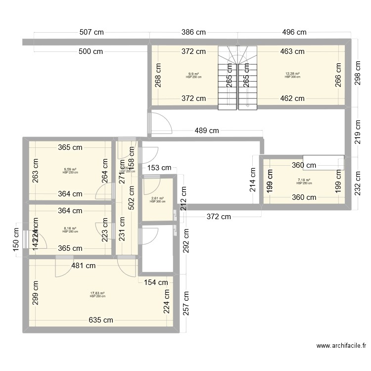 Jacqueville 1. Plan de 8 pièces et 73 m2