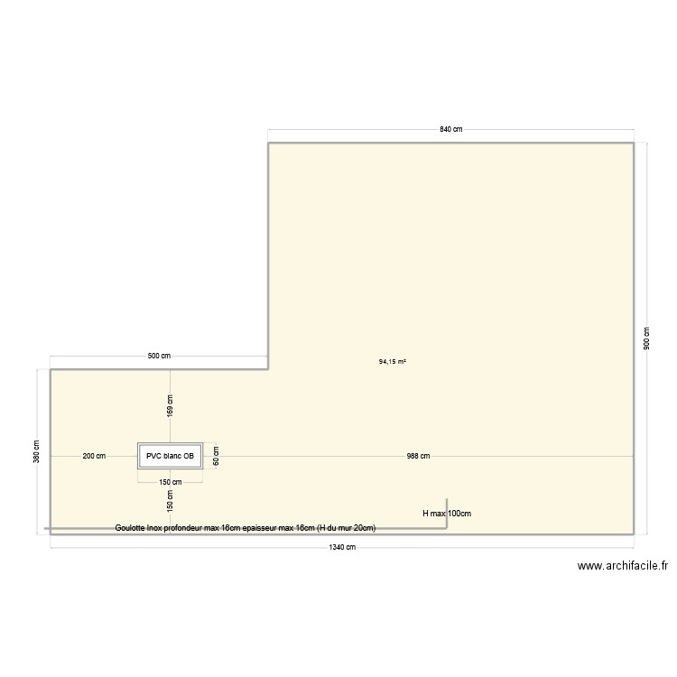 Pignon. Plan de 1 pièce et 94 m2