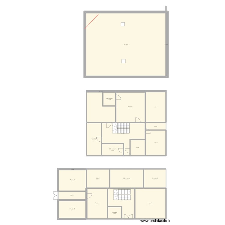 corbet. Plan de 24 pièces et 388 m2