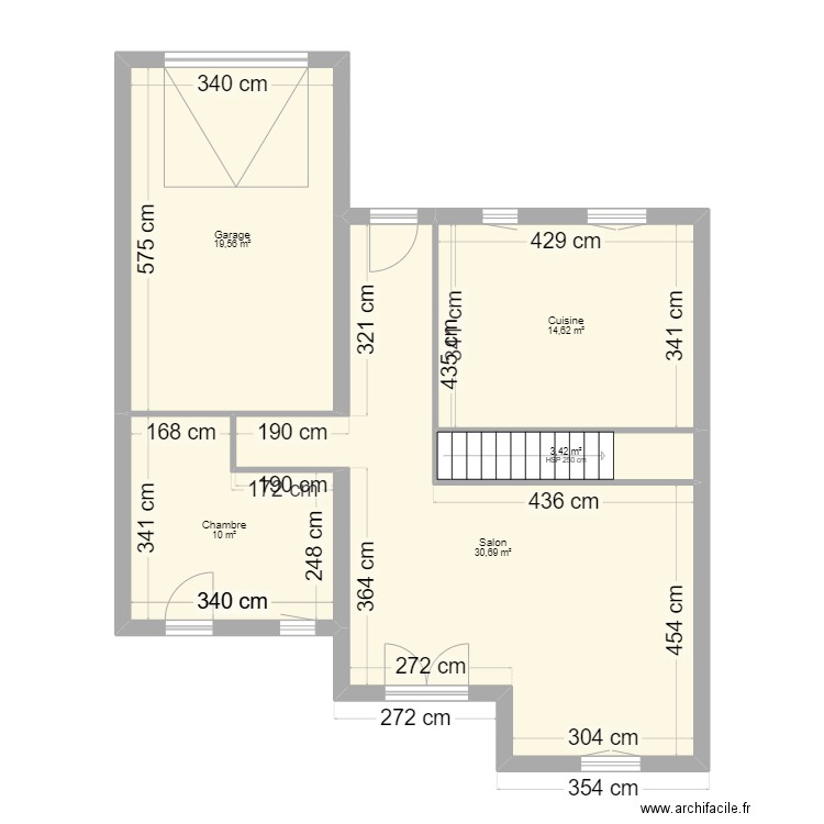 PETRISSANS/VALENTIE. Plan de 5 pièces et 78 m2