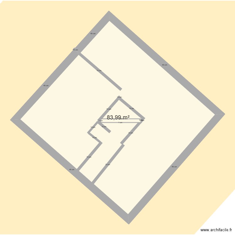 SAINT BENOIT. Plan de 2 pièces et 168 m2