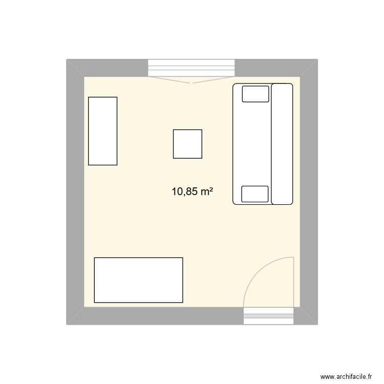 chambre 3. Plan de 1 pièce et 11 m2