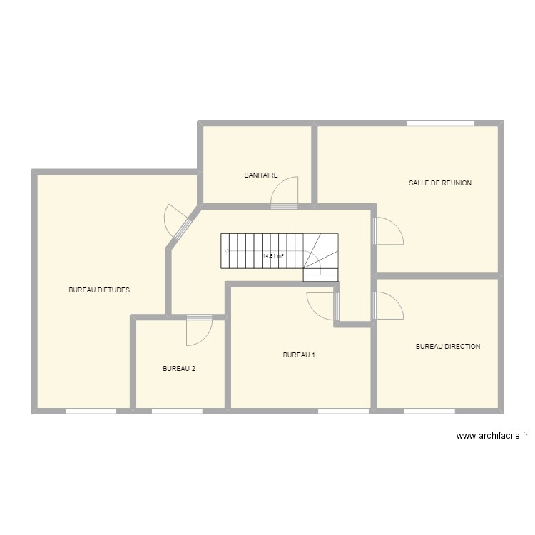 Plan PRODIMECA ETAGE . Plan de 7 pièces et 100 m2