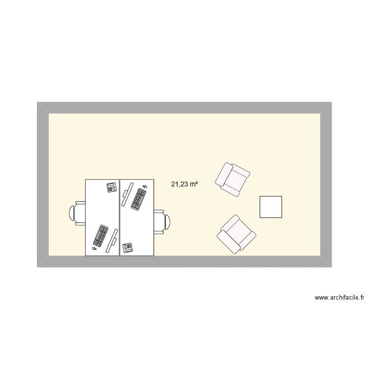 salle de pause 2. Plan de 1 pièce et 21 m2