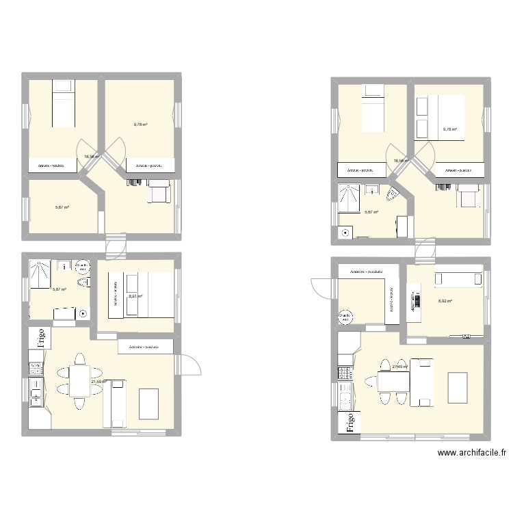 Maison en haut de la coline Crémieu. Plan de 11 pièces et 137 m2