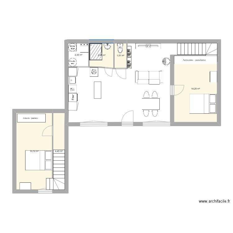 Maison projet 2. Plan de 6 pièces et 39 m2