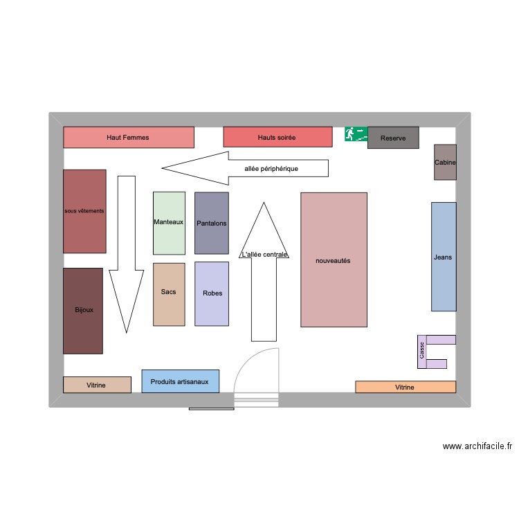 lls mode . Plan de 1 pièce et 33 m2