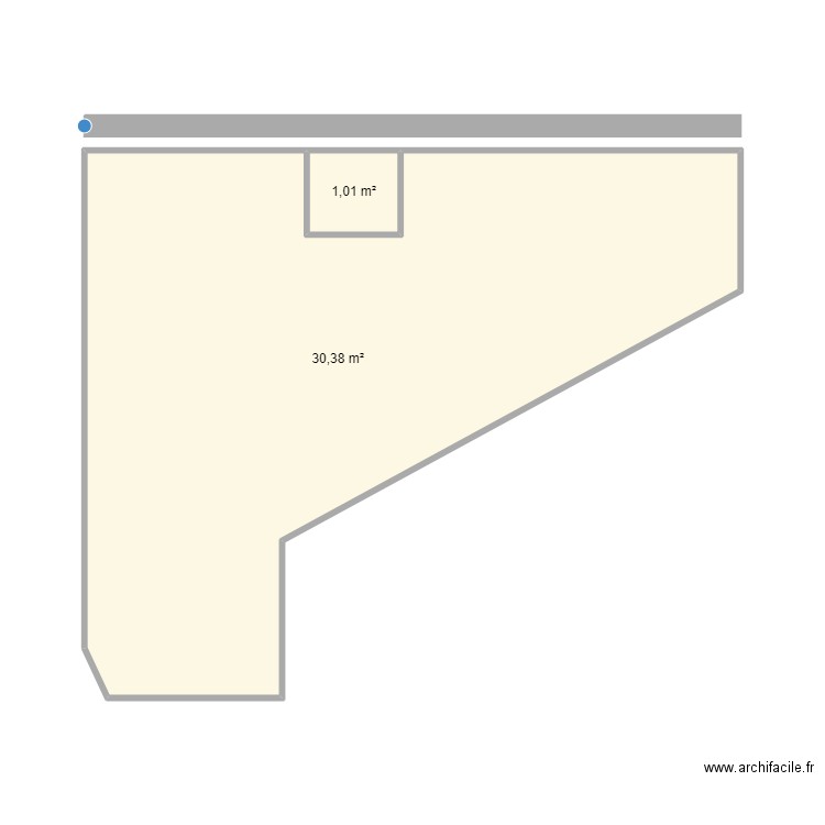 Terrasse SPA Gravier. Plan de 2 pièces et 31 m2