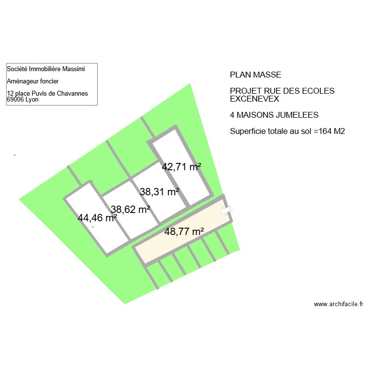 MI 4 lots du 11 mars QUATER. Plan de 5 pièces et 213 m2