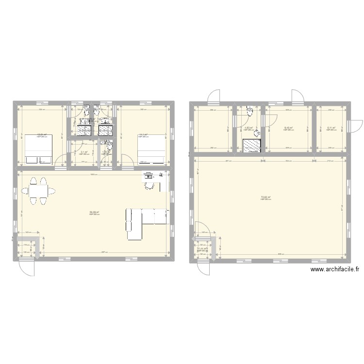 AKODEHA. Plan de 11 pièces et 187 m2