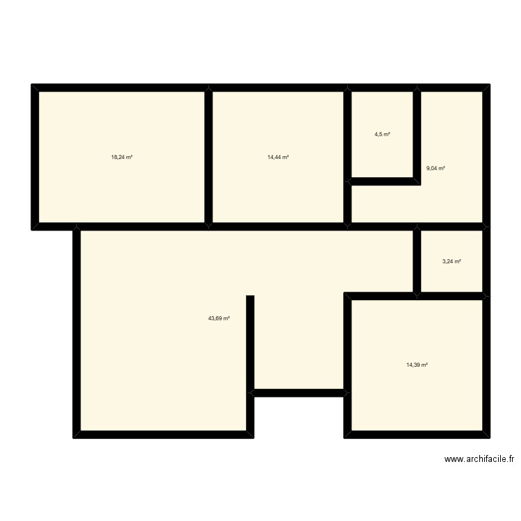 kzi m1. Plan de 7 pièces et 108 m2