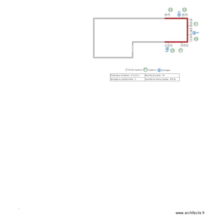 henty. Plan de 1 pièce et 44 m2