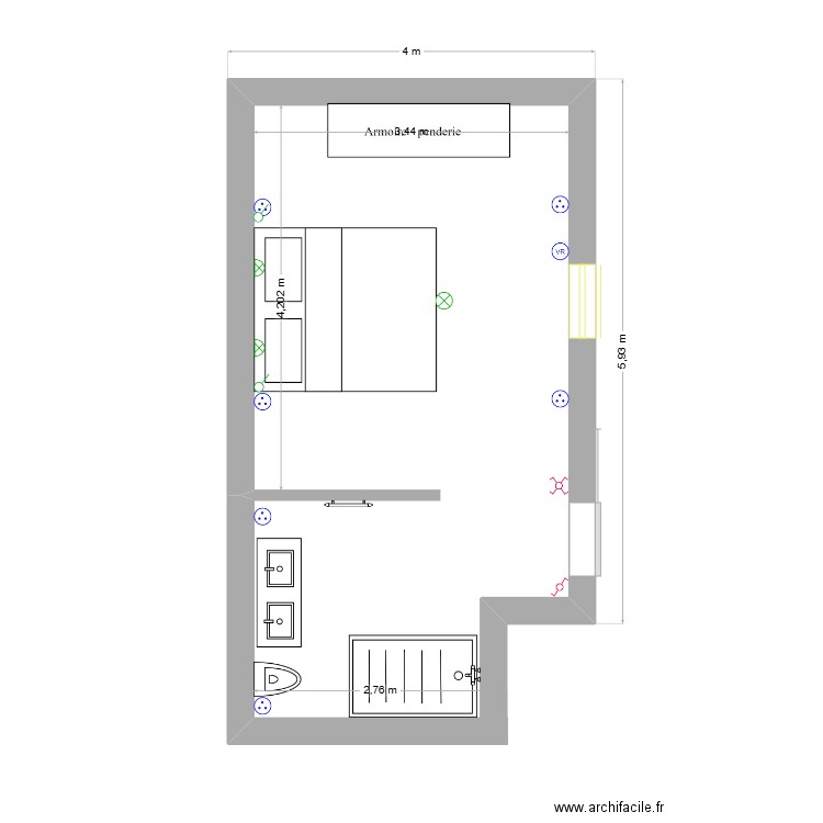 extension. Plan de 0 pièce et 0 m2