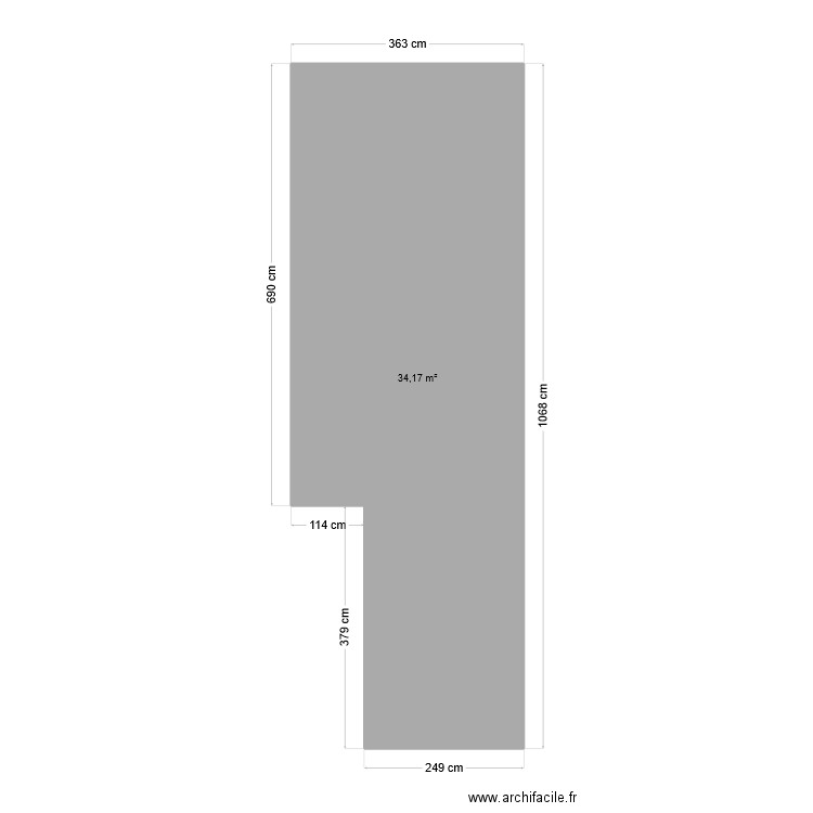 TERRASSE NADEGE. Plan de 1 pièce et 34 m2