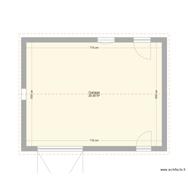 garage chris. Plan de 1 pièce et 39 m2