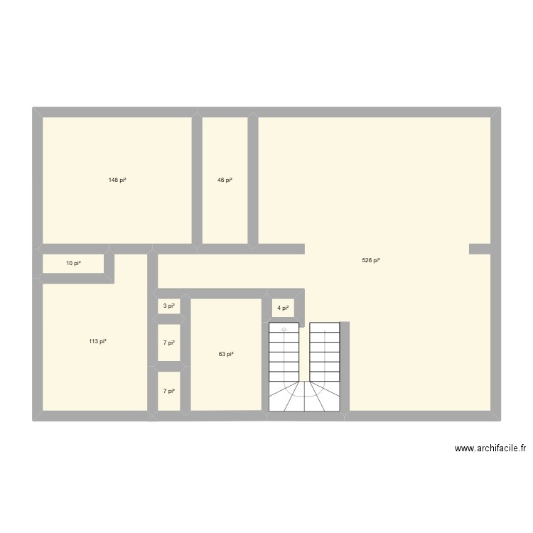 rez-de-chaussée. Plan de 10 pièces et 86 m2