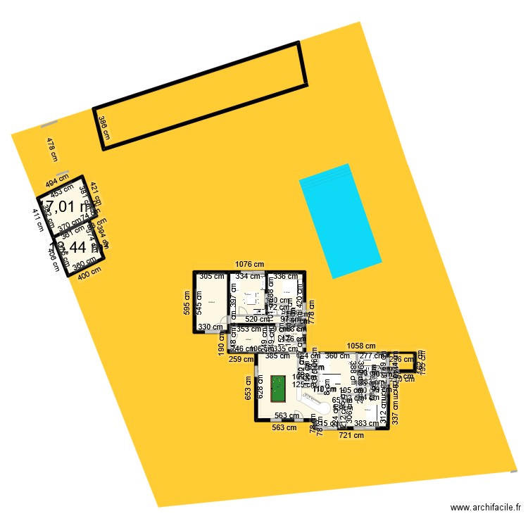 acqueduc7. Plan de 16 pièces et 175 m2