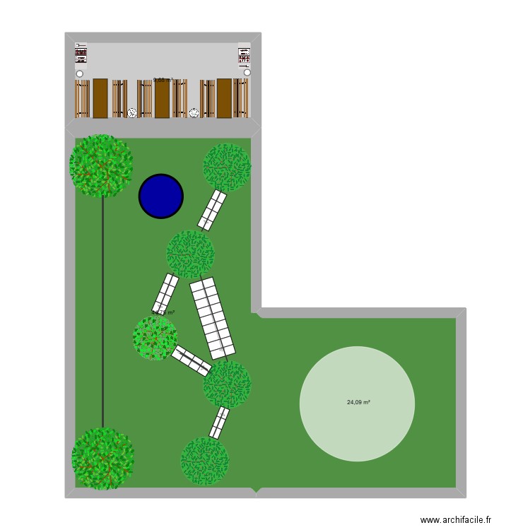 colline. Plan de 3 pièces et 79 m2