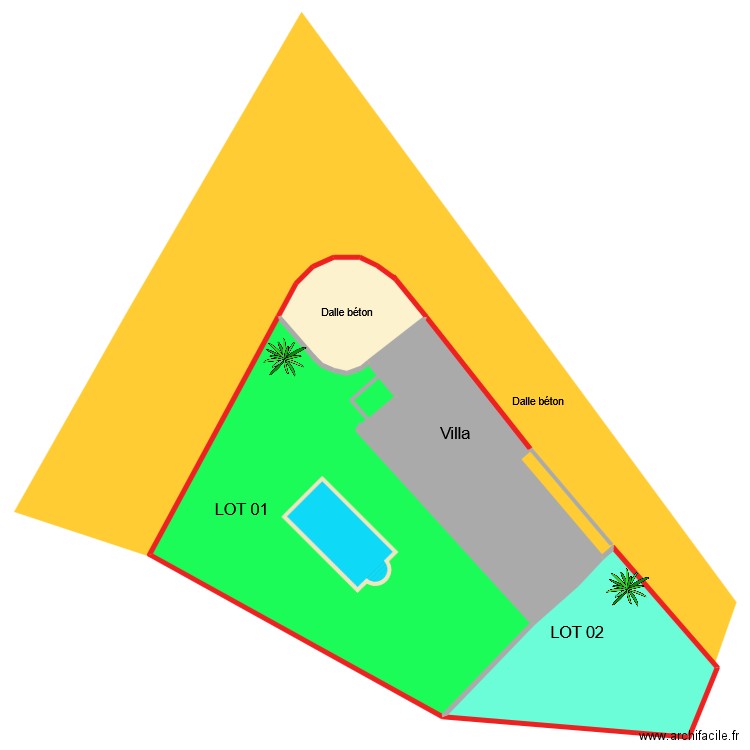 PAREAU 3. Plan de 4 pièces et 914 m2