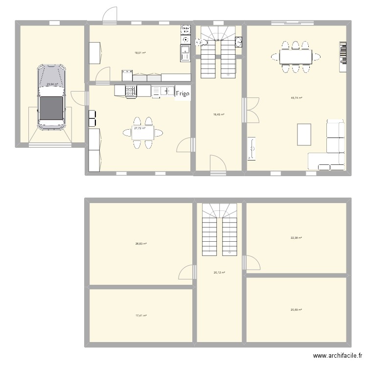 maison. Plan de 11 pièces et 244 m2