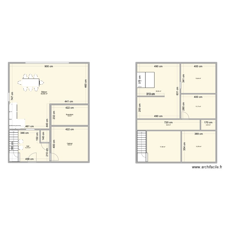 Simulation Rez maison. Plan de 11 pièces et 195 m2