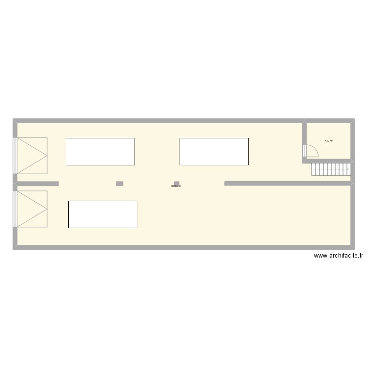 Sous sol. Plan de 2 pièces et 176 m2