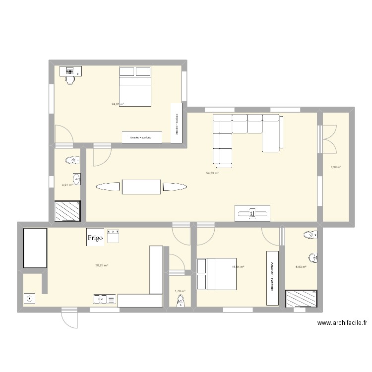 Okala 2. Plan de 8 pièces et 147 m2