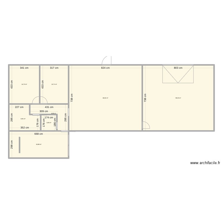 maison. Plan de 8 pièces et 187 m2