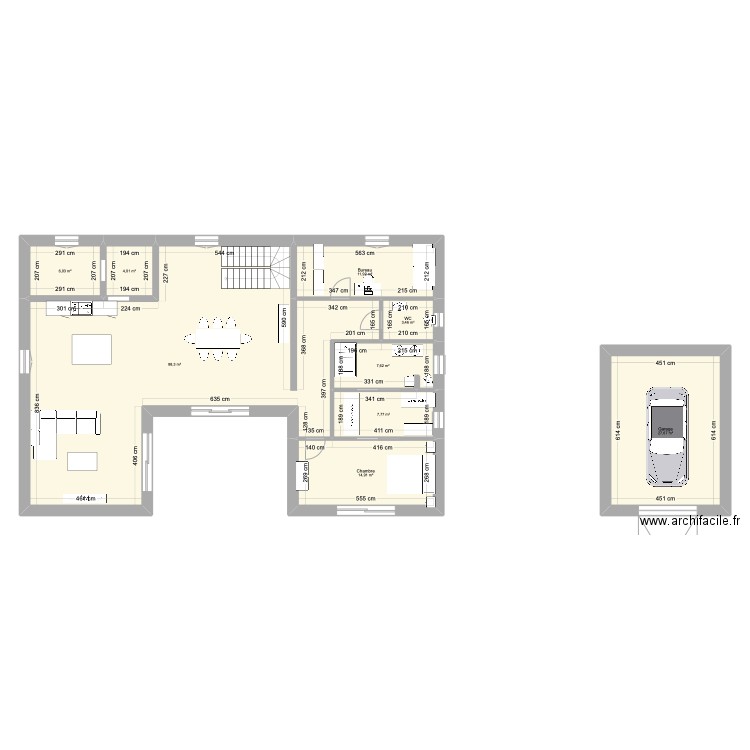 Maison 1. Plan de 9 pièces et 172 m2