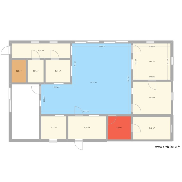 MicroCreche. Plan de 11 pièces et 125 m2