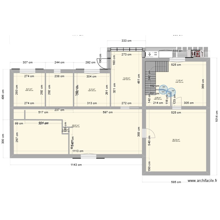 FBSEILLONS 3 amenager ext . Plan de 17 pièces et 240 m2